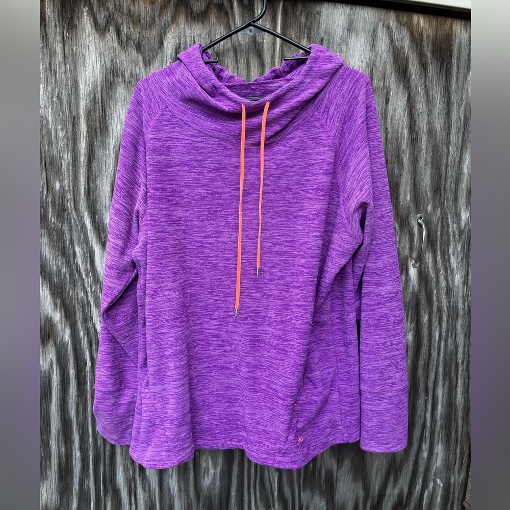 Lukka Vibrant Purple Hoodie with Orange drawstrings large women